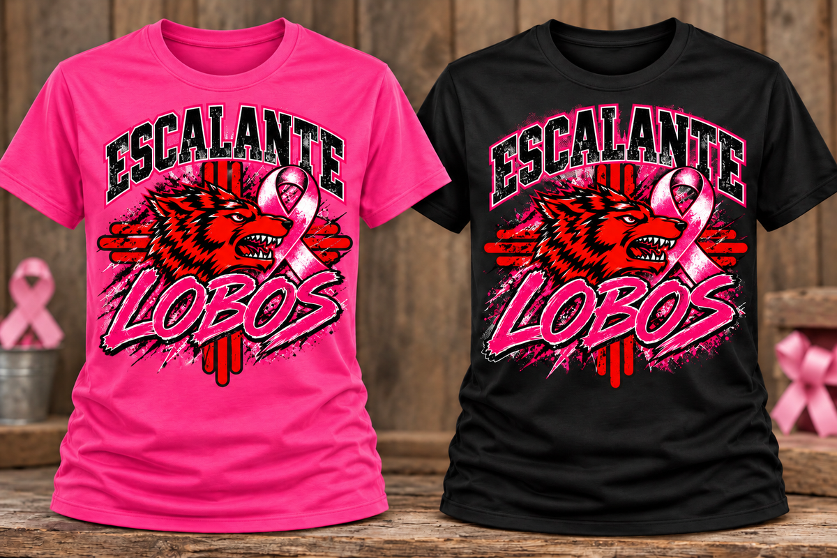 Escalante Lobos Cancer Awareness T-Shirt (Zia Design)