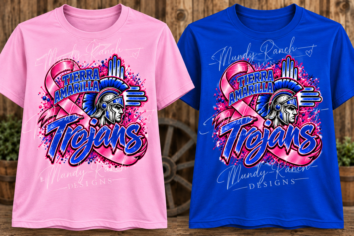 Tierra Amarilla Trojans Cancer Awareness T-shirt